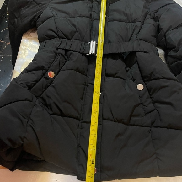 PRIMARK® Kids Girls 10- 11YRS / 146CM Coat/ Jacket Hoodie Black Belt - Picture 6 of 7